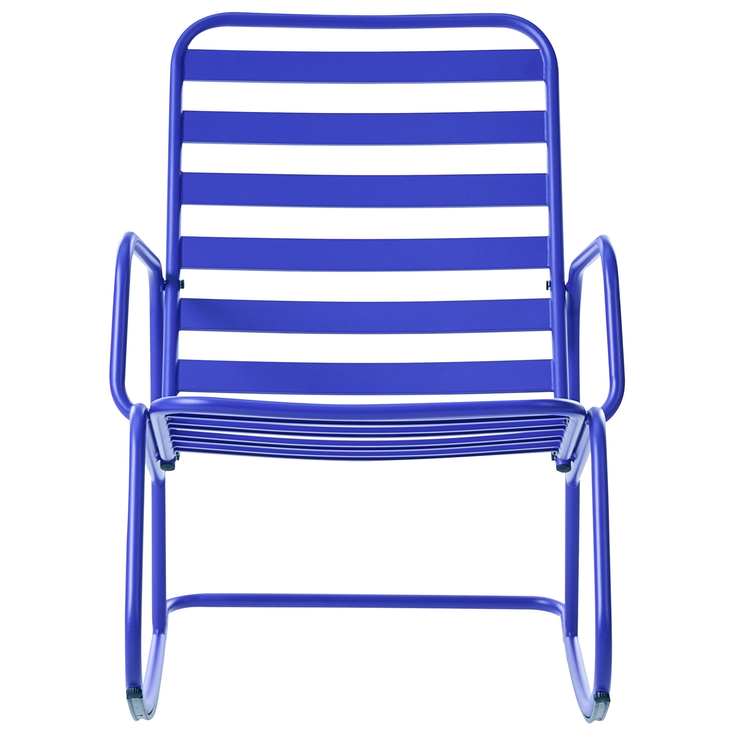 Blue Aluminium Slatted Garden Rocking Chair Modern Outdoor