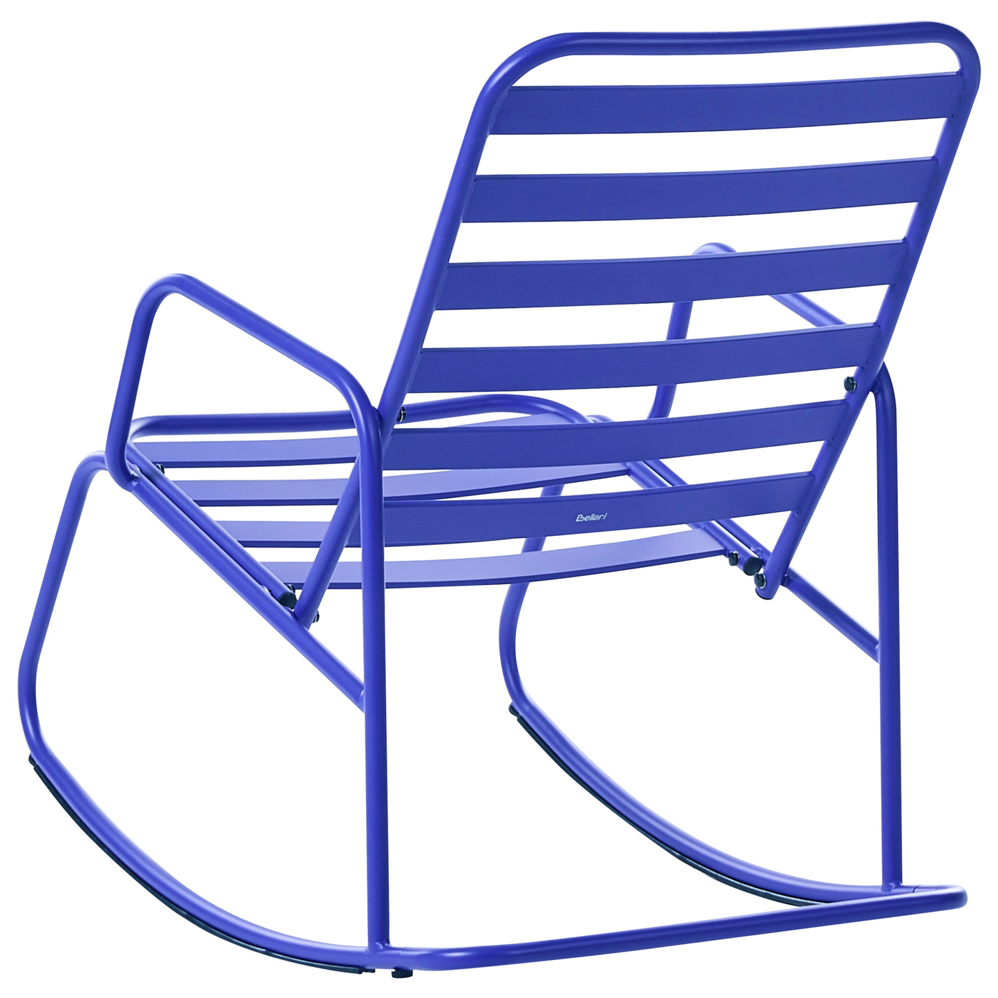 Blue Aluminium Slatted Garden Rocking Chair Modern Outdoor