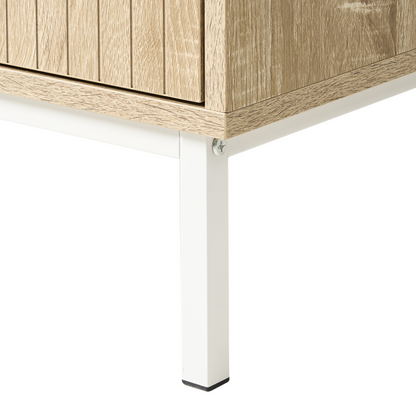 BrandName Modern Six-Drawer Chest Light Brown MDF Metal Legs