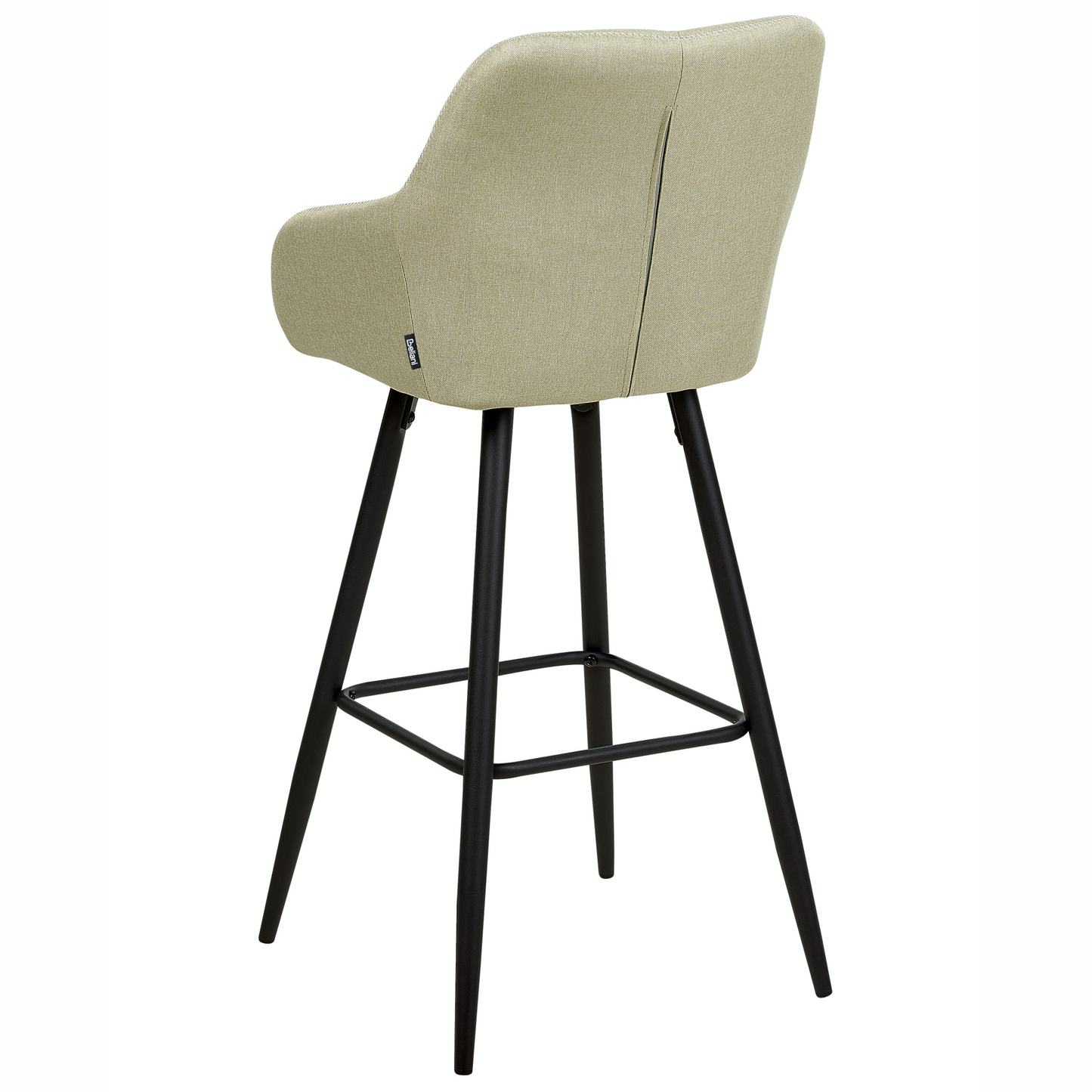 Bar Stools Set of 2 Light Green Upholstered With Arms