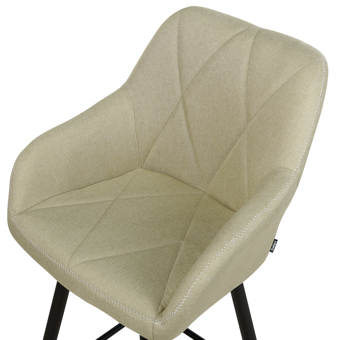 Bar Stools Set of 2 Light Green Upholstered With Arms