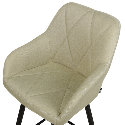 Bar Stools Set of 2 Light Green Upholstered With Arms