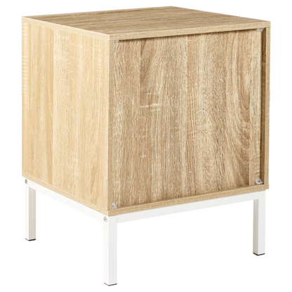 EverHome Bedside Table Two Drawer Light Brown MDF Modern Design