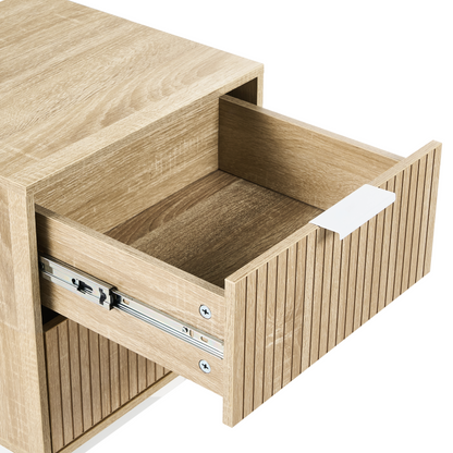 EverHome Bedside Table Two Drawer Light Brown MDF Modern Design