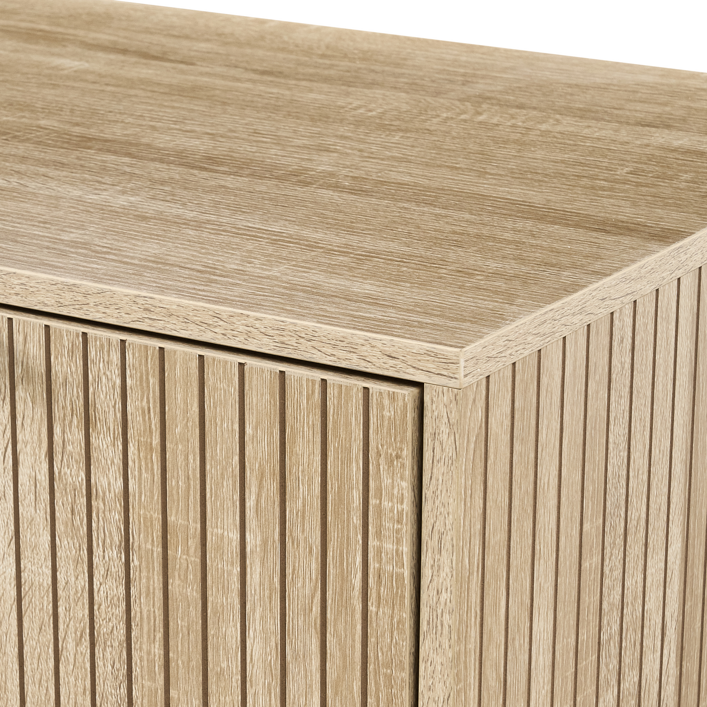NordicNest Coffee Table Light Brown MDF Metal Legs 110x50cm Drawer