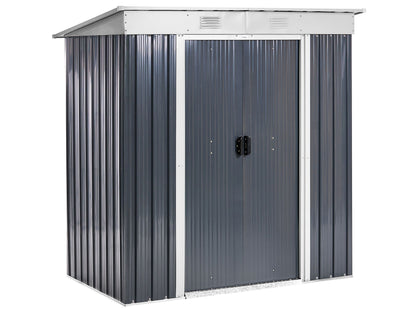 Garden Shed Graphite Grey Galvanized Steel Waterproof