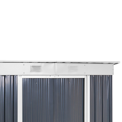 Garden Shed Graphite Grey Galvanized Steel Waterproof