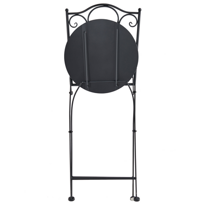 Black Metal Chairs With Terrazzo Pattern Set Of 2