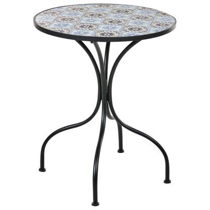 Outdoor Bistro Set Black Metal Mosaic Table And Chairs