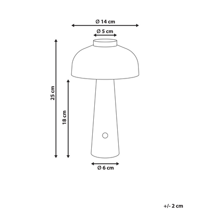 Table Lamp Mushroom LED Wireless Iron Brown Modern Style