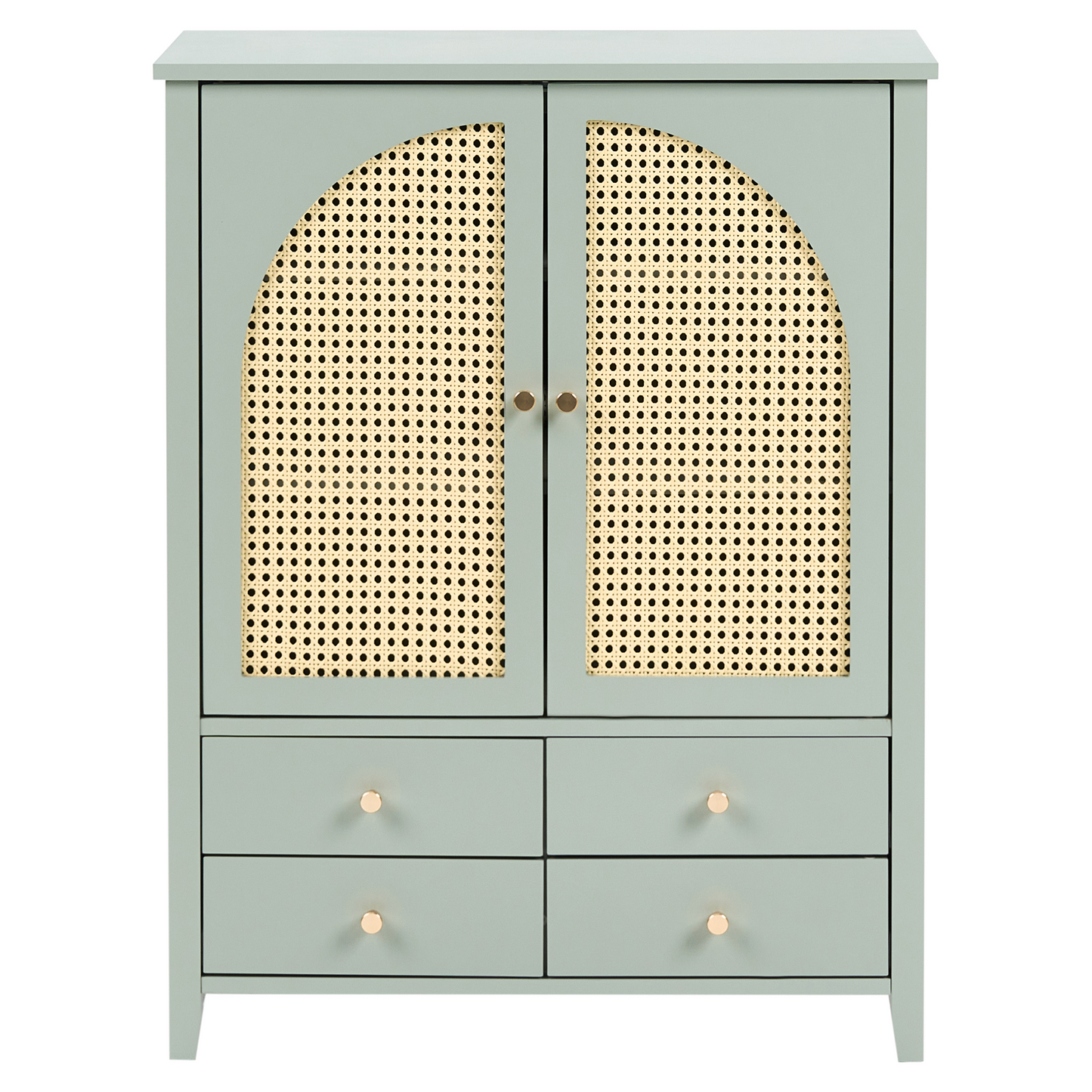 CasaMint Boho Storage Shoe Rack Mint Green 4 Drawers 3 Shelves