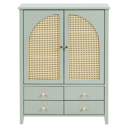 CasaMint Boho Storage Shoe Rack Mint Green 4 Drawers 3 Shelves