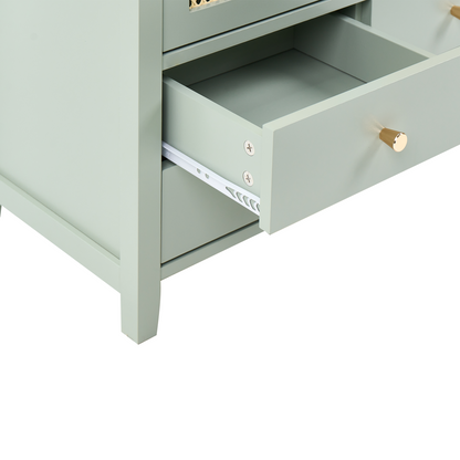 CasaMint Boho Storage Shoe Rack Mint Green 4 Drawers 3 Shelves