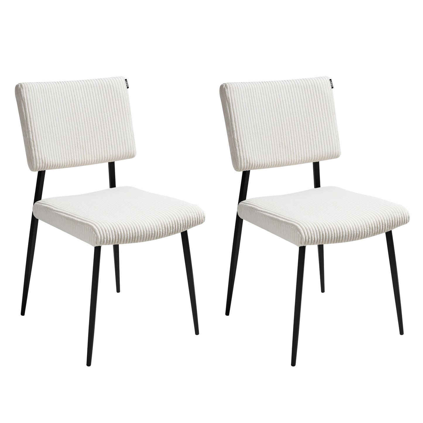Heritage Home Set of 2 Off-White Corduroy Dining Chairs