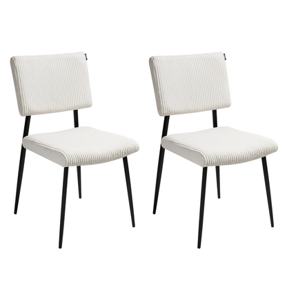 Heritage Home Set of 2 Off-White Corduroy Dining Chairs