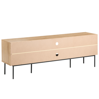 Boho Rattan 2 Door TV Stand Brown 180 x 63cm With Metal Legs