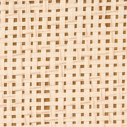 Bedside Table Light Brown Rattan Front 2 Drawers