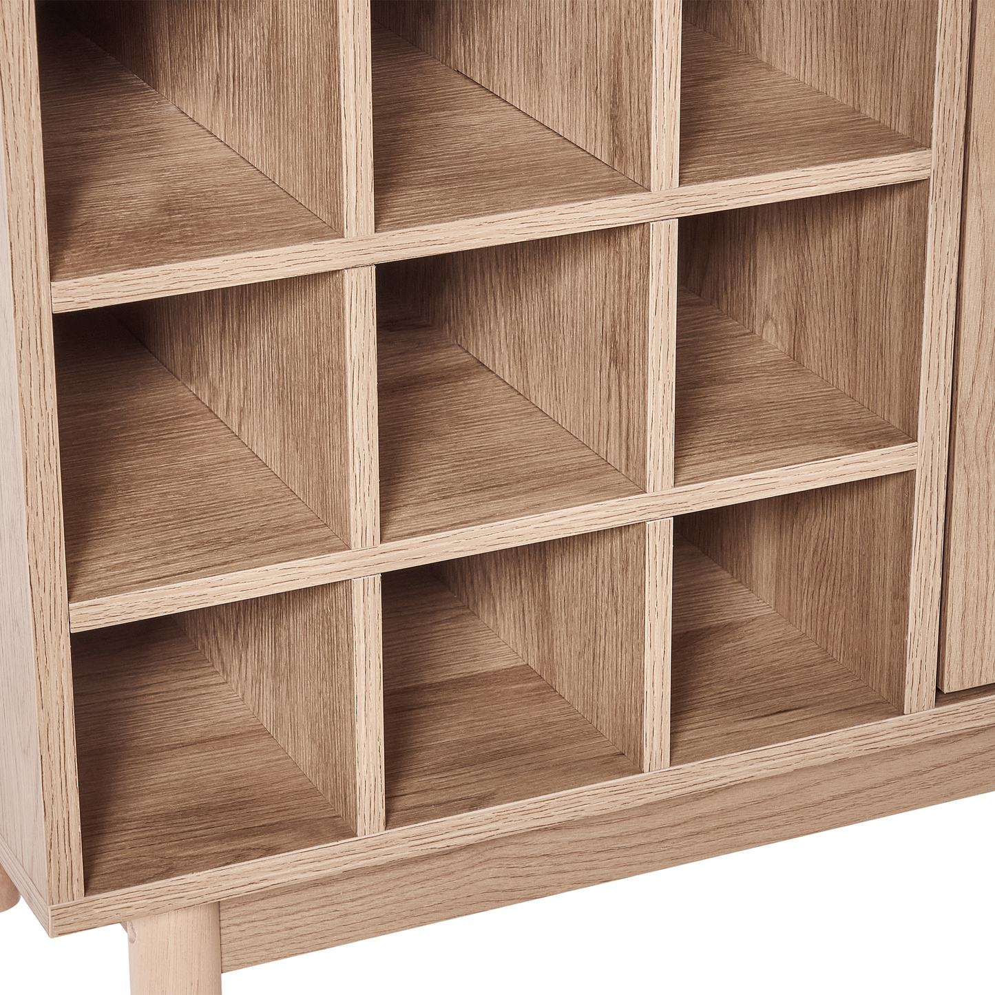 Wine Cabinet Light Brown Rattan Front Sideboard With 9 Bottle Wine Rack