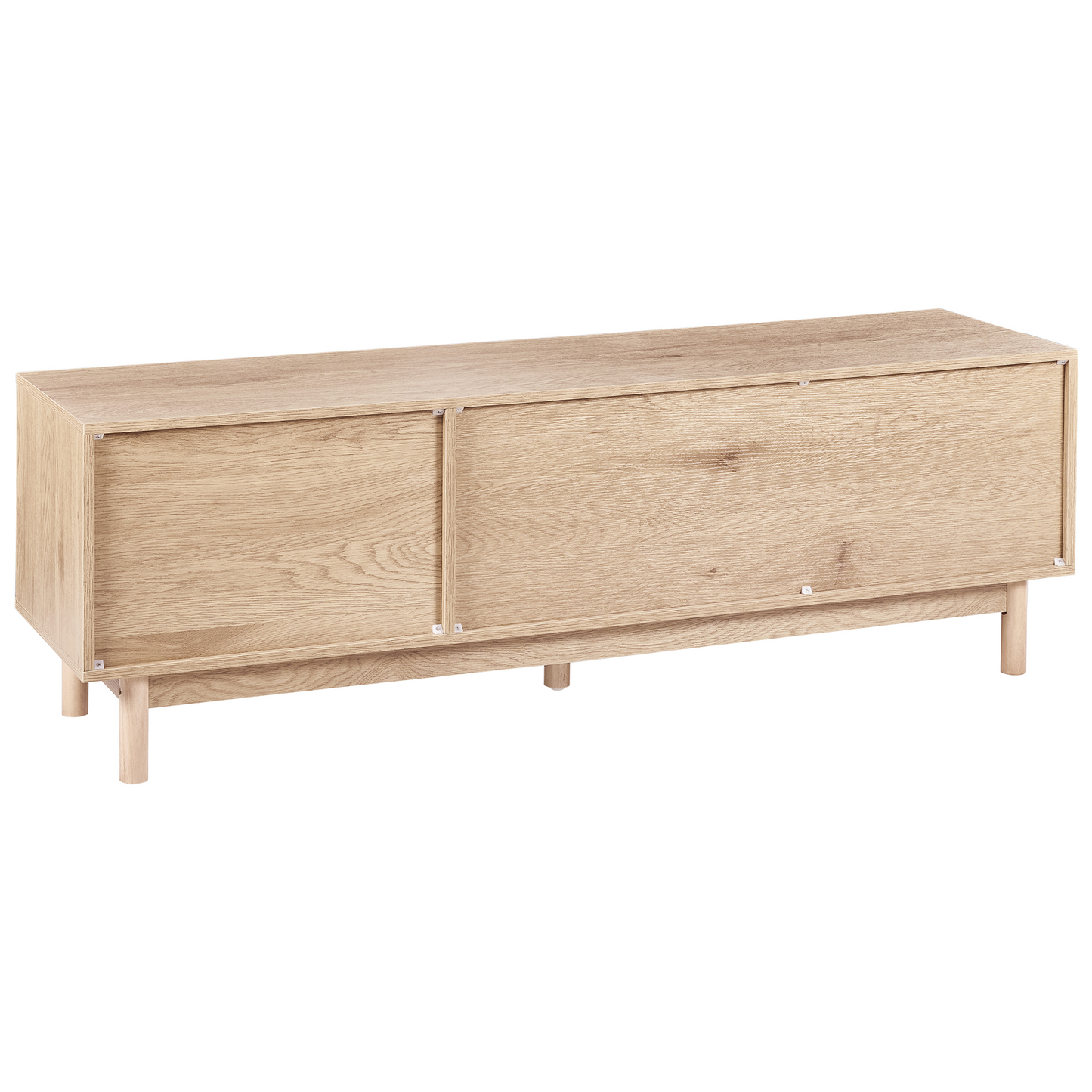 Living Boho TV Stand Up To 70 Inch Light Brown Rattan Front