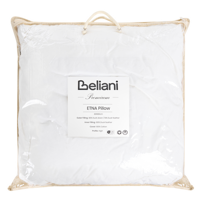 Sleep Triple Compartment Duck Down Pillow 80 x 80 White