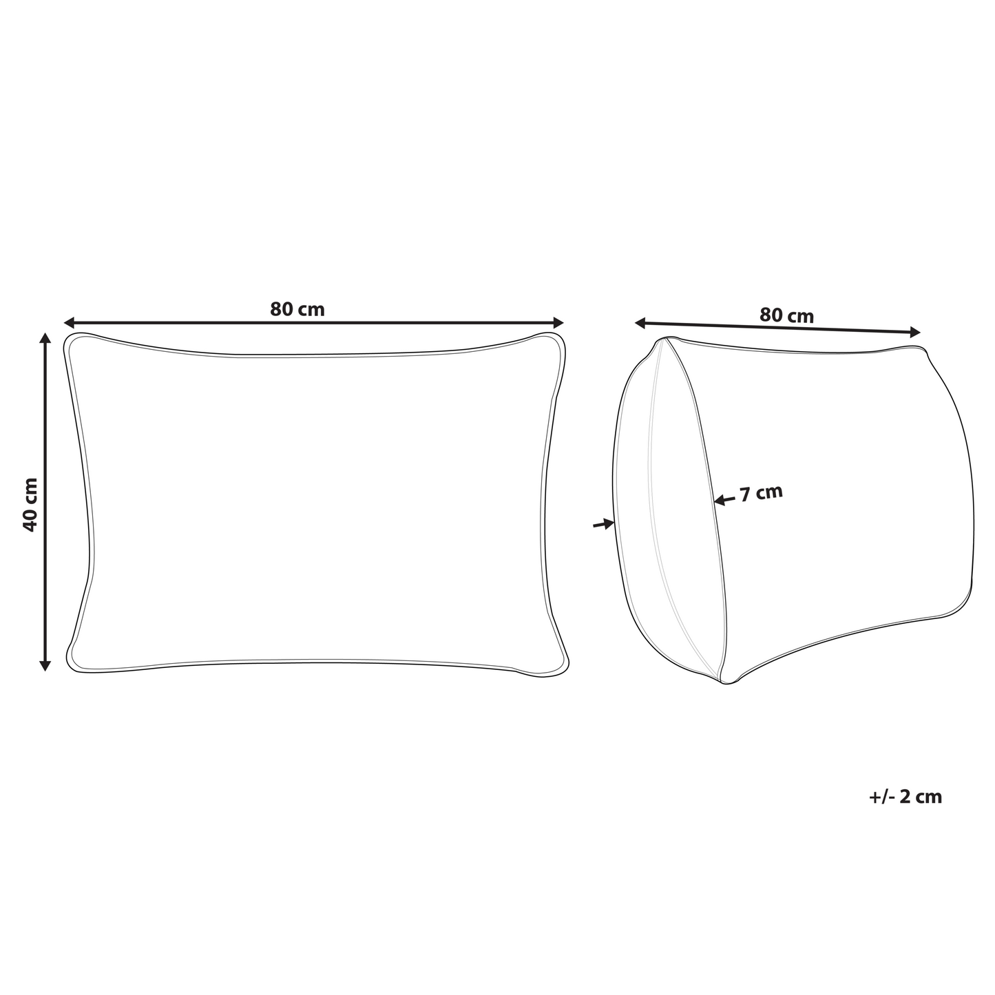 Low Bed Pillow Triple Compartment White Duck Feather 40 x 80