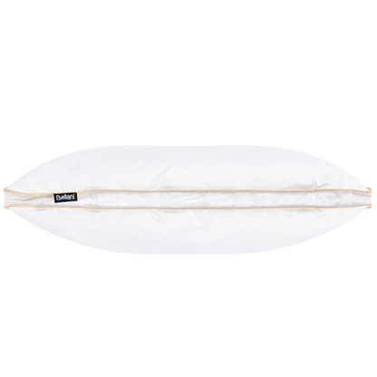 Low Bed Pillow White Triple Compartment Down Surround 50 x 60cm
