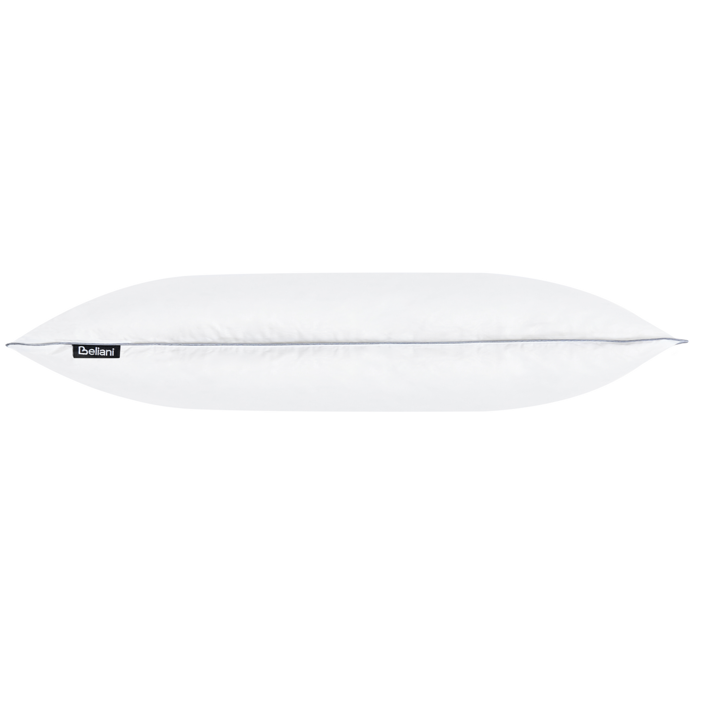 Low Profile Bed Pillow Triple Compartment Duck Feather Down Surround 80 x 80 White Premium Cotton Casing