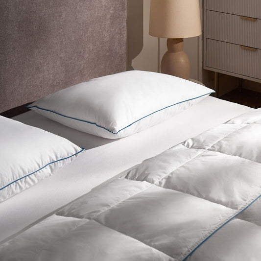 Duck Feather Down Pillow 50 x 60cm Premium Cotton Casing Natural Filling