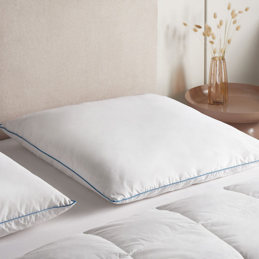 Low Bed Pillow Duck Feather Down 80 x 80cm Premium Cotton