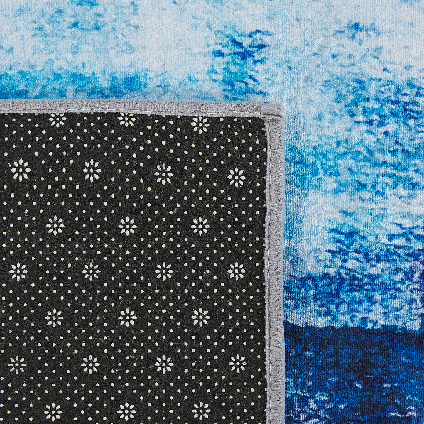 Blue Multicolour 80 x 150cm 3D Print Low Pile Rug