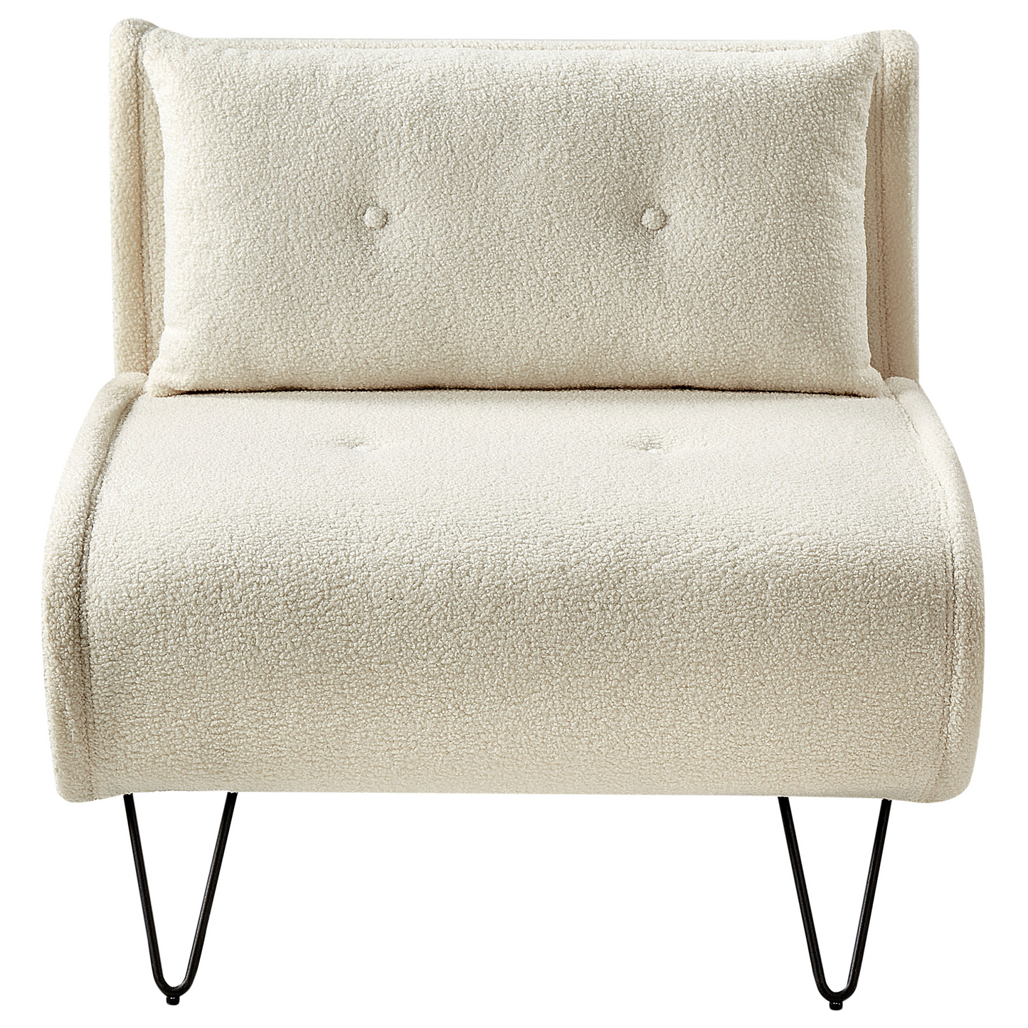Small Sofa Bed Light Beige Boucle 1 Seater Fold Out Sleeper