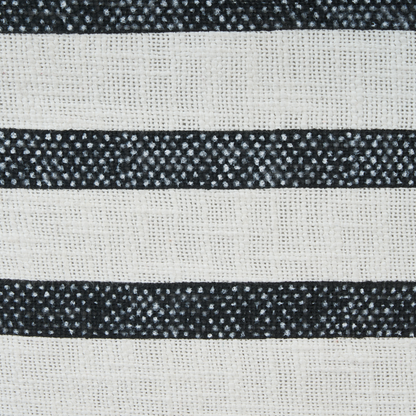 Floor Cushion Striped Black and White Cotton 45 x 45 Pouffe