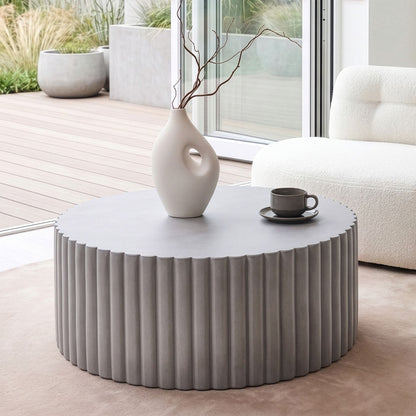 Accent Outdoor Coffee Table Grey Fiberglass 117cm UV Resistant