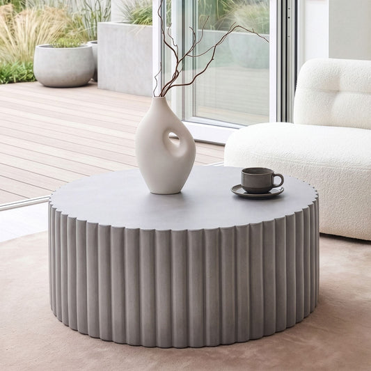 Accent Outdoor Coffee Table Grey Fiberglass 117cm UV Resistant