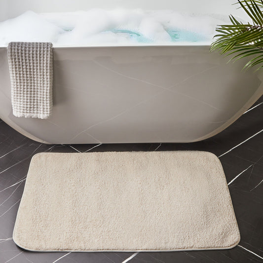 Off White Microfibre Bath Mat 60 x 90 Non Slip