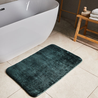 Bath Mat Dark Green Microfiber 60 x 90cm Non Slip