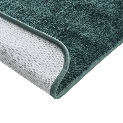 Bath Mat Dark Green Microfiber 60 x 90cm Non Slip