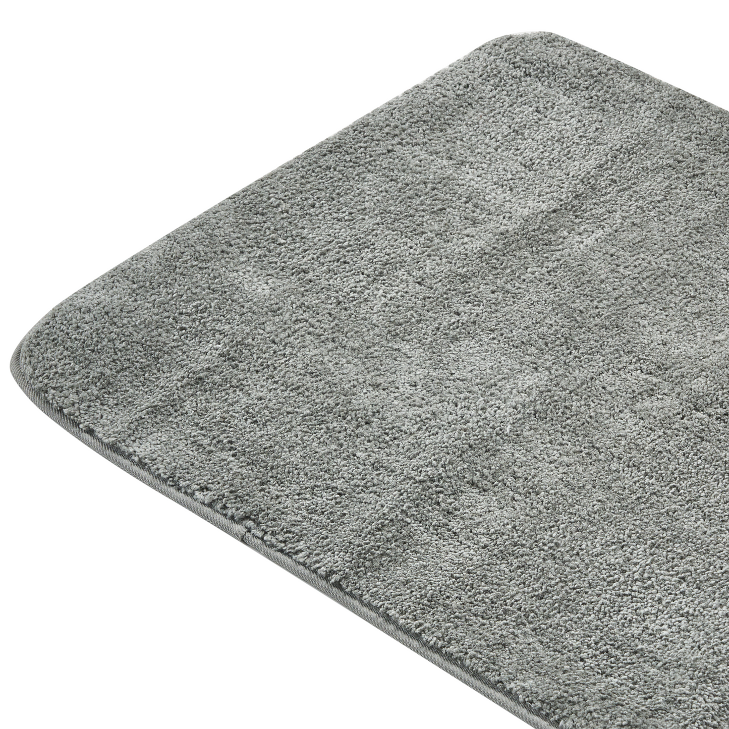 Grey Microfiber Bath Mat 60 x 90cm Non-Slip Backing