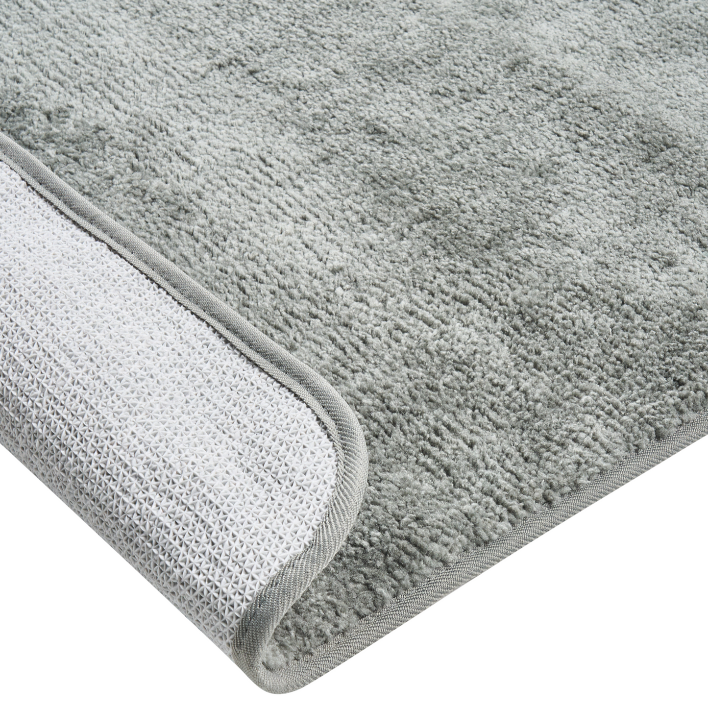 Grey Microfiber Bath Mat 60 x 90cm Non-Slip Backing