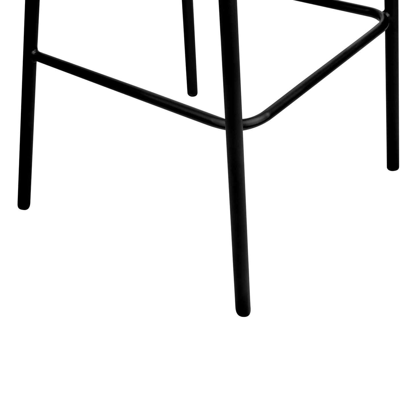 Set of 2 Bar Chairs Grey Polyester Black Metal Legs Armless Curved