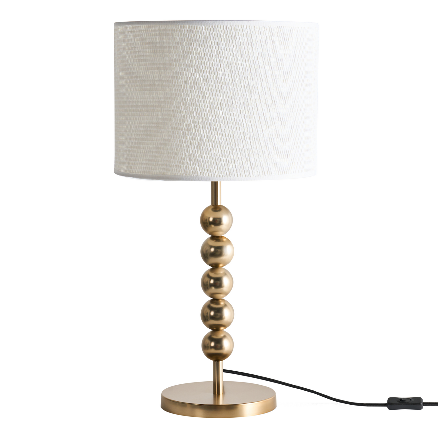 Home Brass Table Lamp With Iron Drum Shade Mid-Century Modern