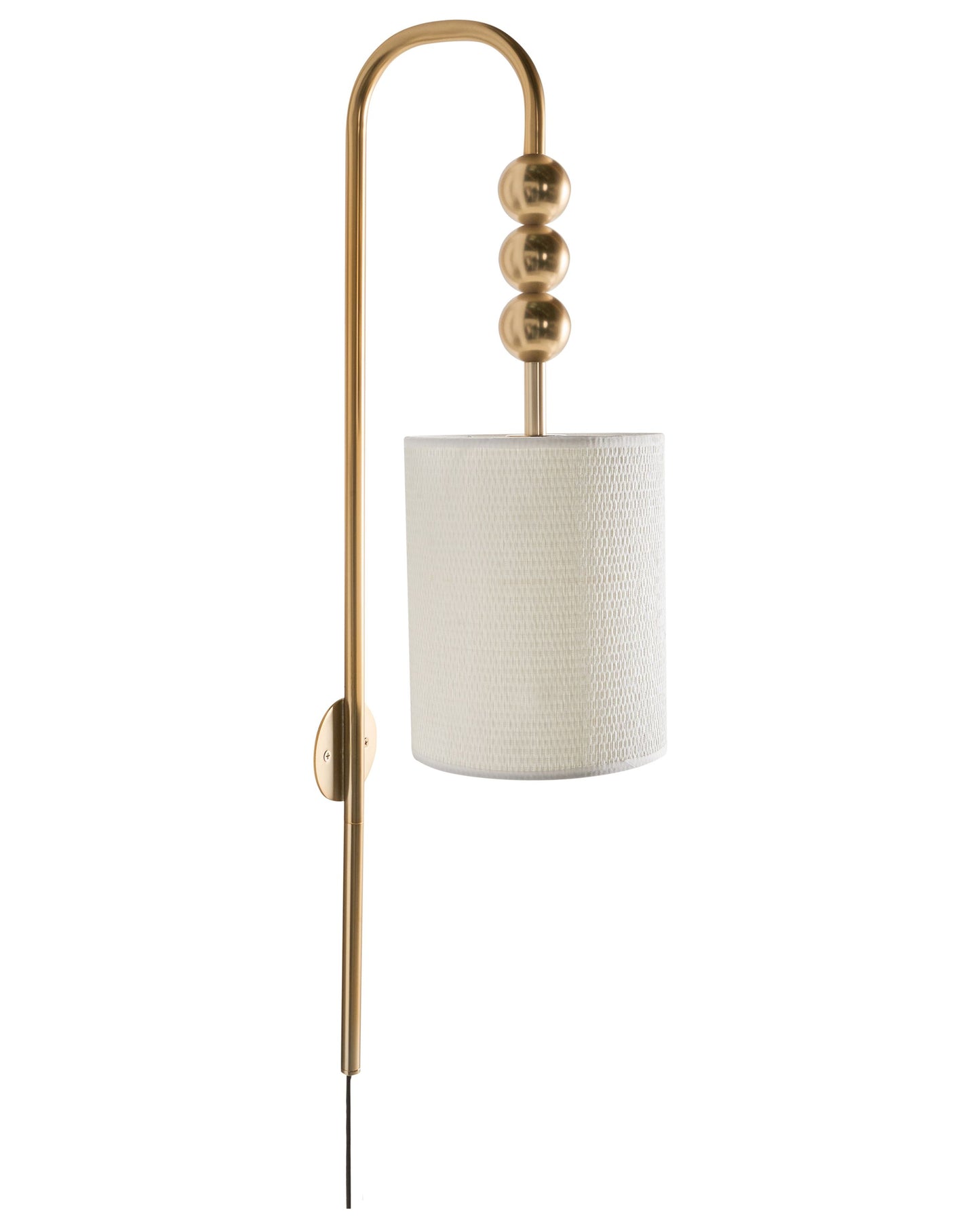 Wall Lamp Brass Iron Drum Shade Mid-Century Modern