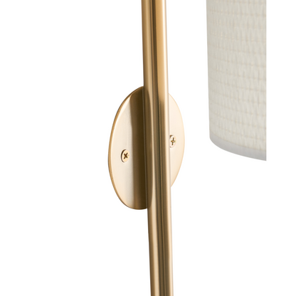 Wall Lamp Brass Iron Drum Shade Mid-Century Modern