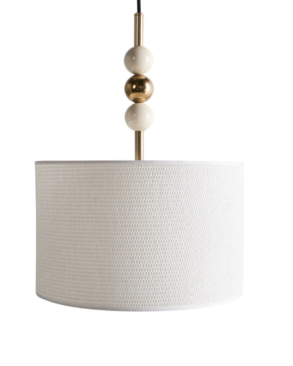 Pendant Lamp Brass Beige Iron Drum Shade Mid Century Modern Style Luxury Ceiling Fixture