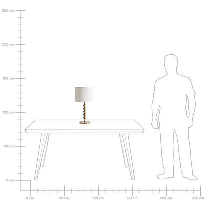 Home Brass Table Lamp With Iron Drum Shade Mid-Century Modern