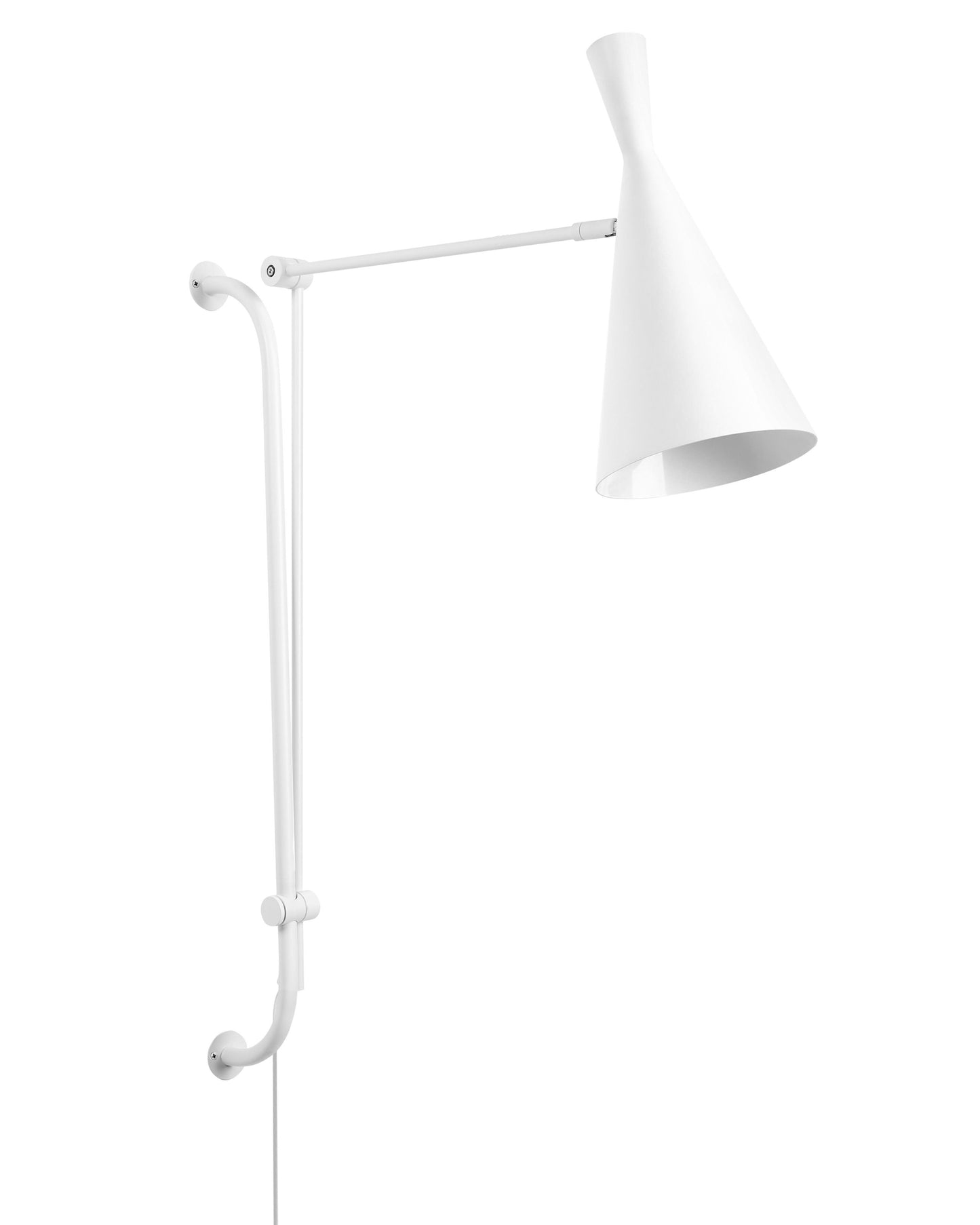 Wall Lamp Black Steel 1 Light Cone Shade Adjustable Arm
