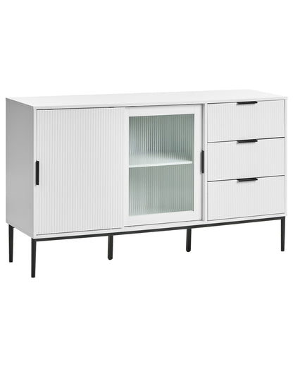 Nova Living White MDF Sideboard 2 Door Cabinet Minimalist Storage