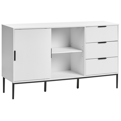 Nova Living White MDF Sideboard 2 Door Cabinet Minimalist Storage