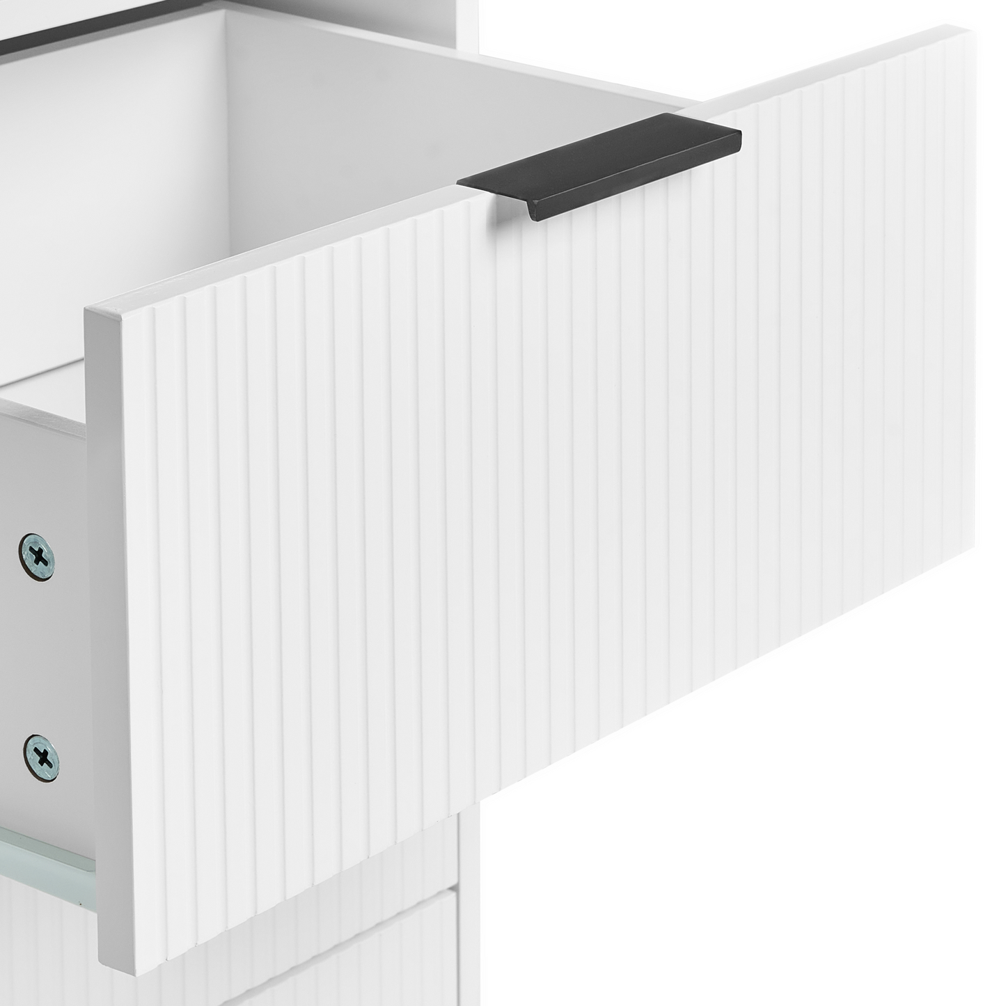 Nova Living White MDF Sideboard 2 Door Cabinet Minimalist Storage
