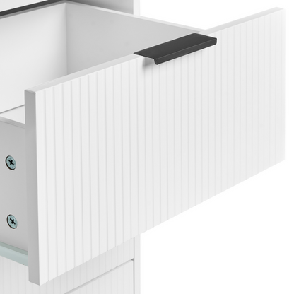Nova Living White MDF Sideboard 2 Door Cabinet Minimalist Storage